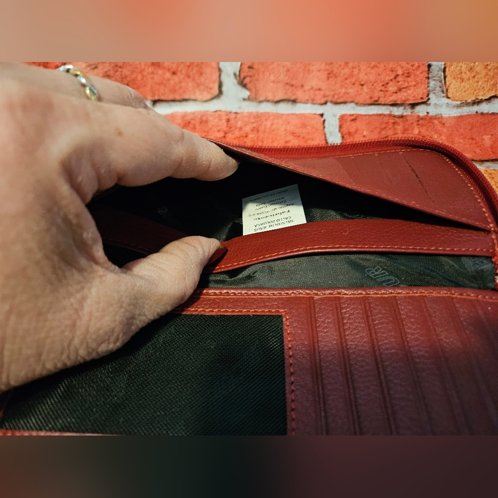 #583- Leather Colorblock Wristlet Wallet - Picture 6 of 7